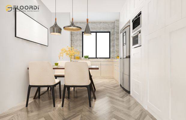 chevron kitchen flooring
