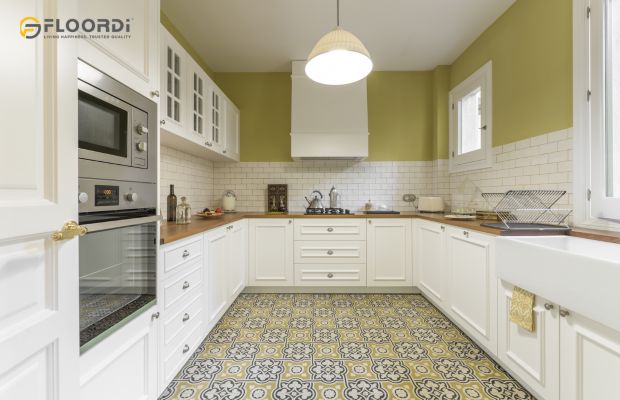 patterned sheet vinyl kitchen flooring