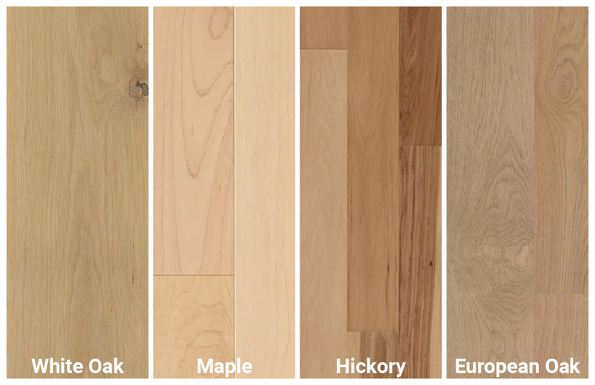 white oak european oak maple and hickory comparison